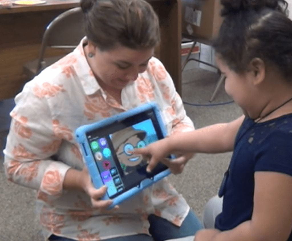 girl with tablet computer