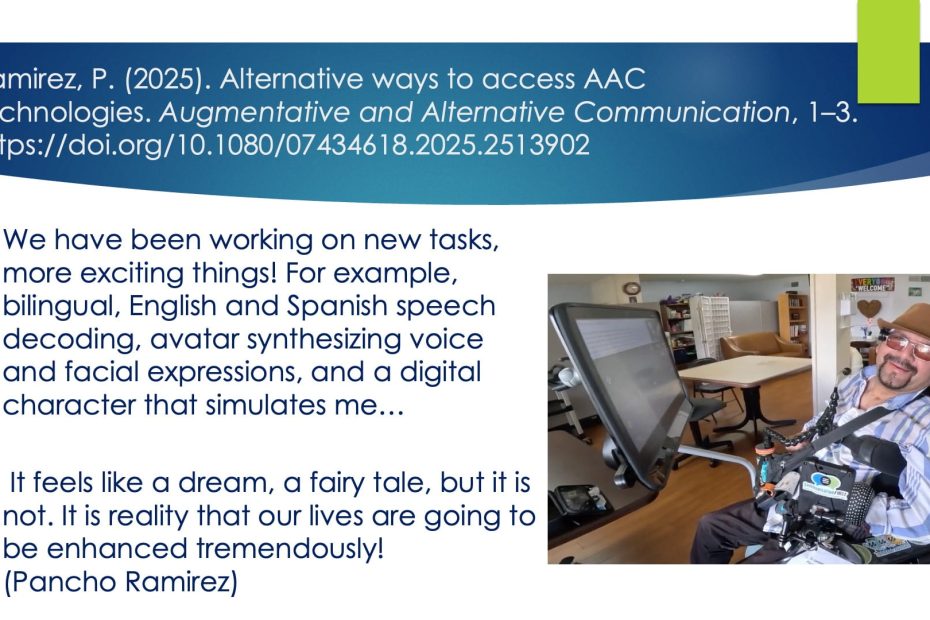 A man using an AAC device