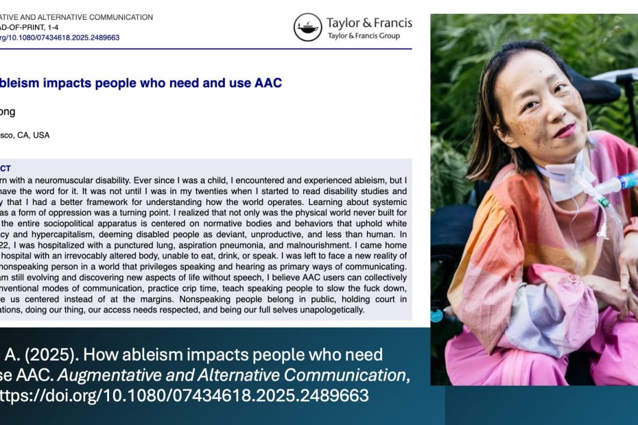 Picture of Alice Wong and journal abstract